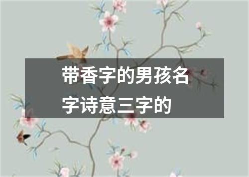 带香字的男孩名字诗意三字的