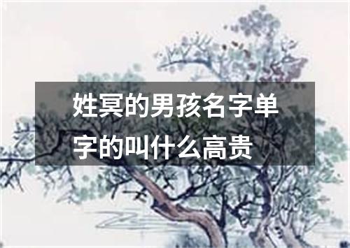 姓冥的男孩名字单字的叫什么高贵