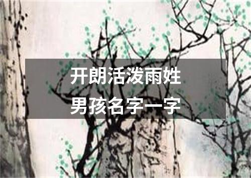 开朗活泼雨姓男孩名字一字