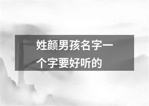 姓颜男孩名字一个字要好听的