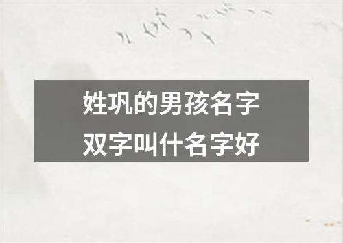 姓巩的男孩名字双字叫什名字好