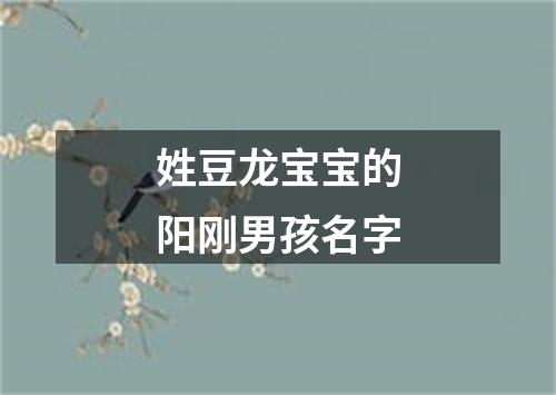 姓豆龙宝宝的阳刚男孩名字