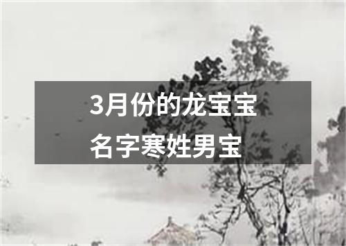 3月份的龙宝宝名字寒姓男宝