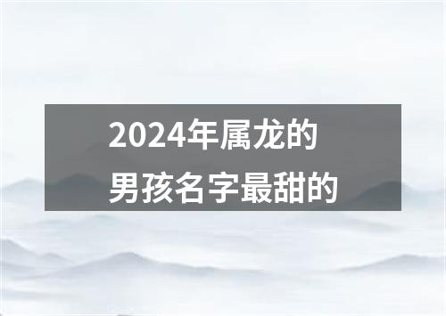 2024年属龙的男孩名字最甜的