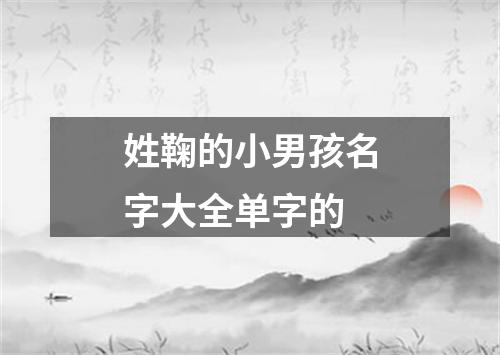 姓鞠的小男孩名字大全单字的