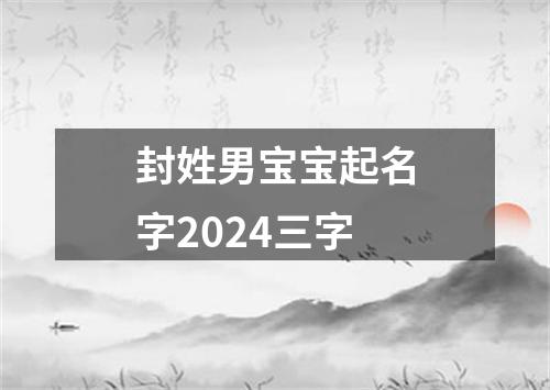 封姓男宝宝起名字2024三字