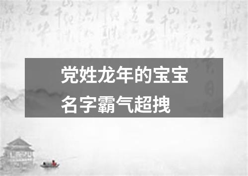 党姓龙年的宝宝名字霸气超拽