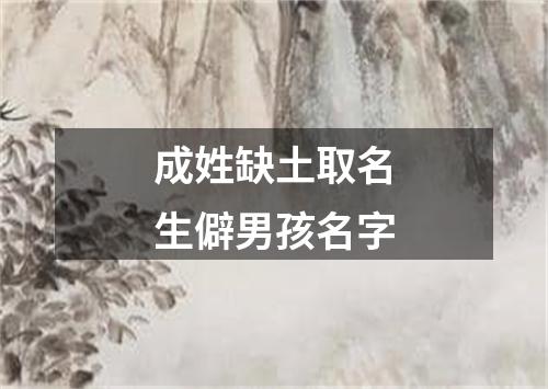 成姓缺土取名生僻男孩名字