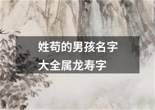 姓苟的男孩名字大全属龙寿字