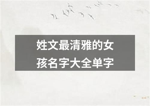 姓文最清雅的女孩名字大全单字