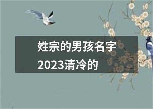 姓宗的男孩名字2023清冷的