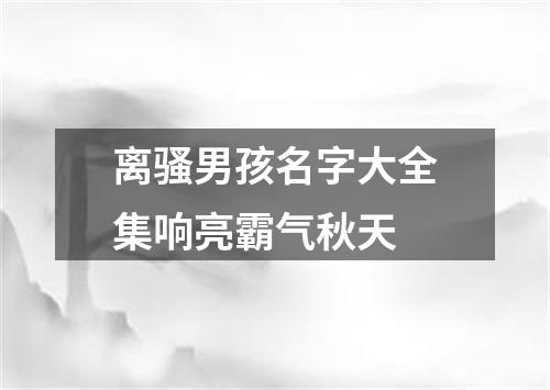 离骚男孩名字大全集响亮霸气秋天