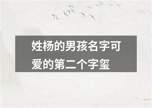 姓杨的男孩名字可爱的第二个字玺