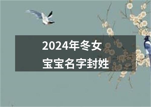 2024年冬女宝宝名字封姓