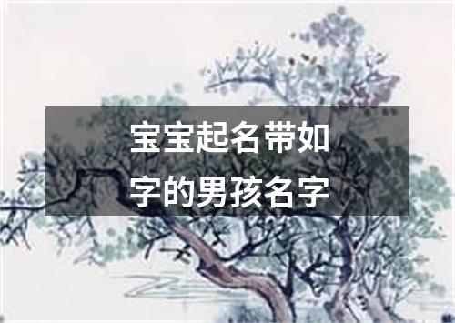 宝宝起名带如字的男孩名字