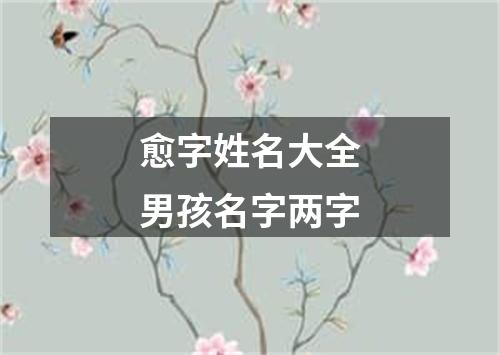 愈字姓名大全男孩名字两字