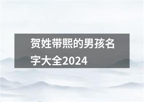 贺姓带熙的男孩名字大全2024