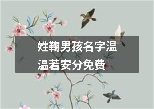 姓鞠男孩名字温温若安分免费