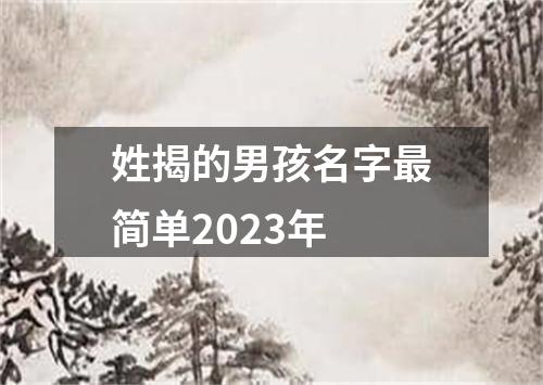 姓揭的男孩名字最简单2023年