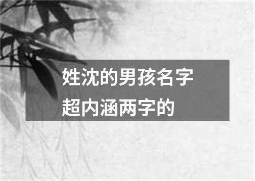 姓沈的男孩名字超内涵两字的