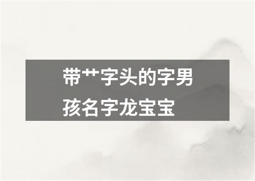 带艹字头的字男孩名字龙宝宝