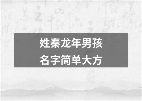 姓秦龙年男孩名字简单大方