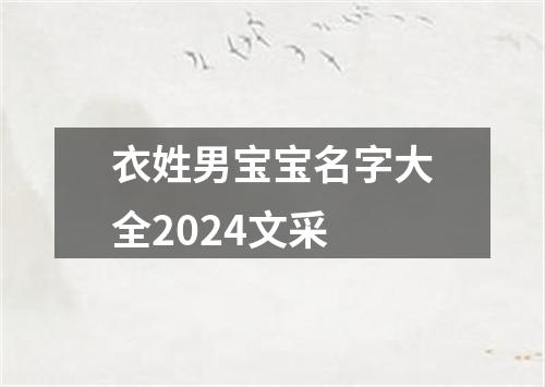 衣姓男宝宝名字大全2024文采