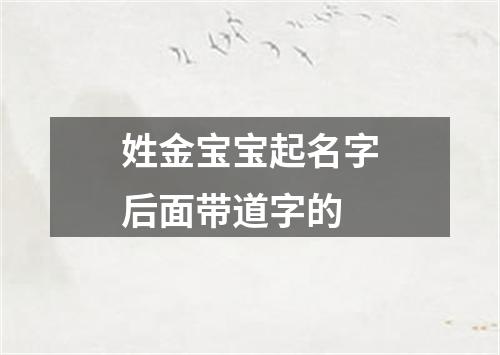 姓金宝宝起名字后面带道字的