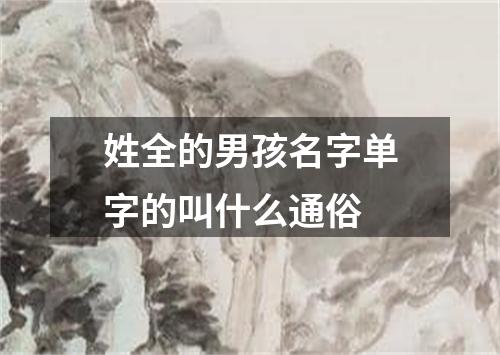 姓全的男孩名字单字的叫什么通俗