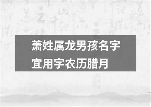 萧姓属龙男孩名字宜用字农历腊月