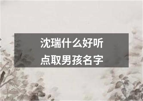 沈瑞什么好听点取男孩名字