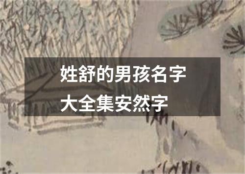 姓舒的男孩名字大全集安然字