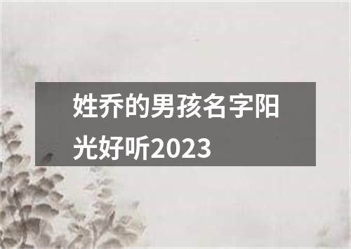 姓乔的男孩名字阳光好听2023