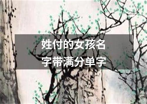 姓付的女孩名字带满分单字