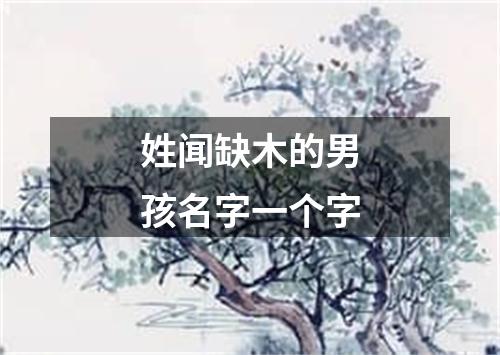 姓闻缺木的男孩名字一个字