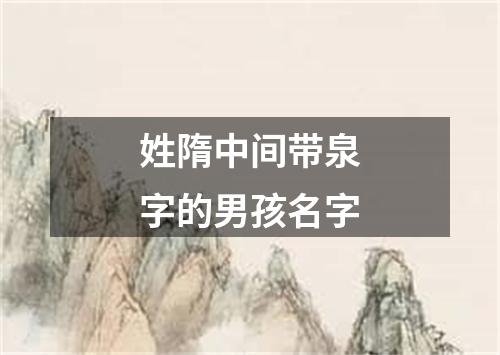 姓隋中间带泉字的男孩名字