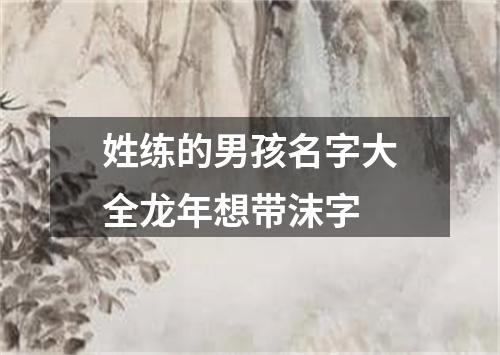 姓练的男孩名字大全龙年想带沫字