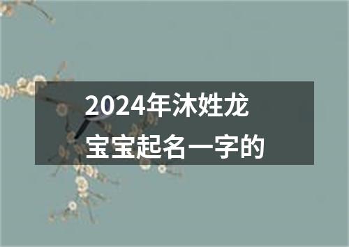 2024年沐姓龙宝宝起名一字的