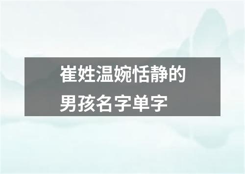 崔姓温婉恬静的男孩名字单字