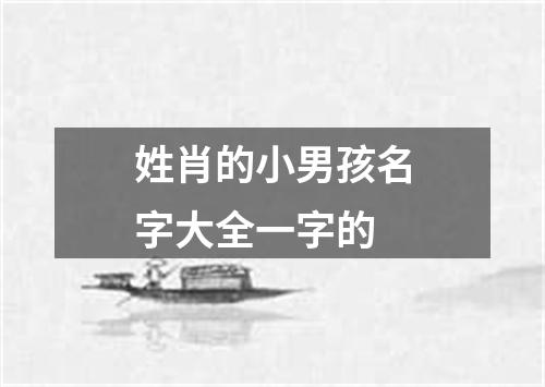 姓肖的小男孩名字大全一字的