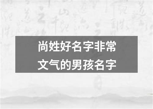 尚姓好名字非常文气的男孩名字