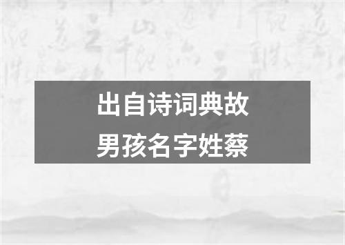 出自诗词典故男孩名字姓蔡