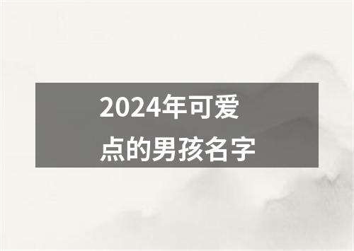 2024年可爱点的男孩名字