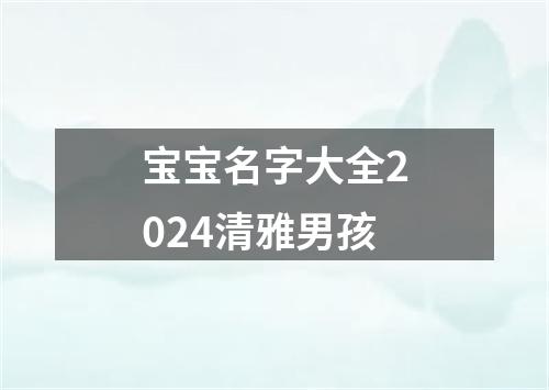 宝宝名字大全2024清雅男孩