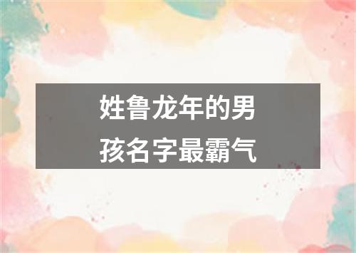 姓鲁龙年的男孩名字最霸气