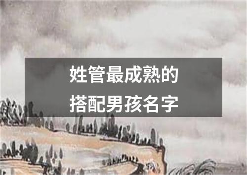 姓管最成熟的搭配男孩名字