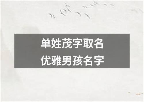 单姓茂字取名优雅男孩名字