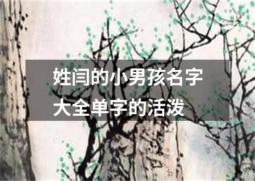 姓闫的小男孩名字大全单字的活泼