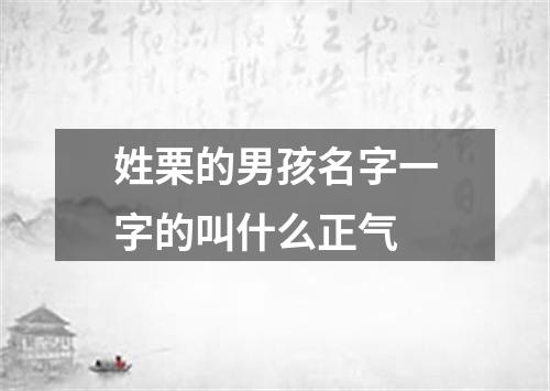 姓栗的男孩名字一字的叫什么正气