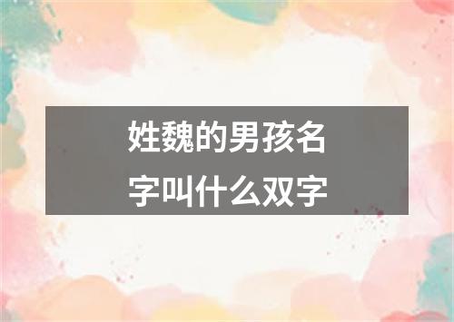 姓魏的男孩名字叫什么双字